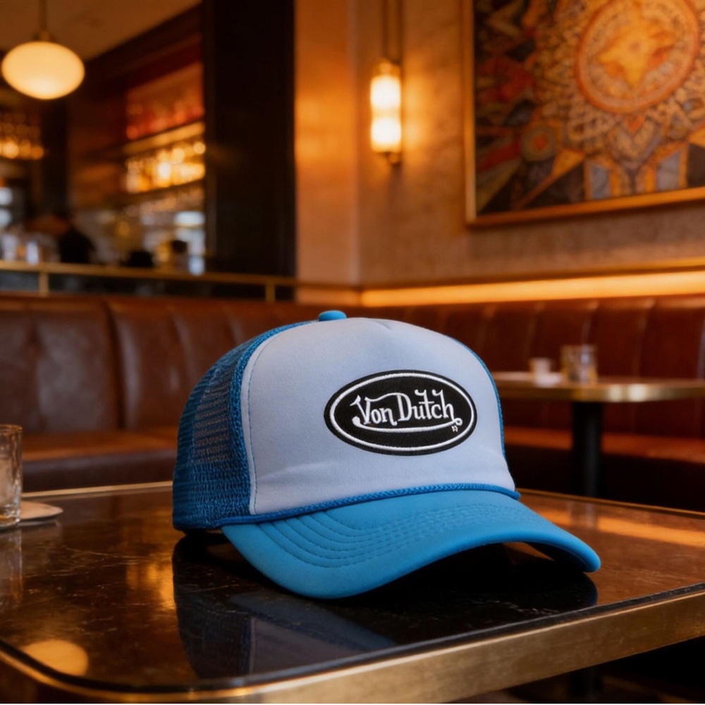 Von Dutch Two-Tone Light Blue Trucker Cap